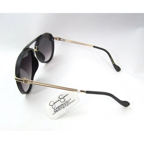 JESSICA SIMPSON J6195 SMK Matte Black Teardrop-Gold rimmed Sunglasses $50+ - Picture 5 of 9